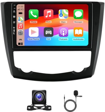Android 14 Autoradio für Renault Kadjar 2015-2019 Wireless Carplay Android Auto 9 Touchscreen Doppel DIN Radio für Renault Kadjar Head Unit GPS Navi Bluetooth FM/RDS AHD Rückfahrkamera 2+32G
