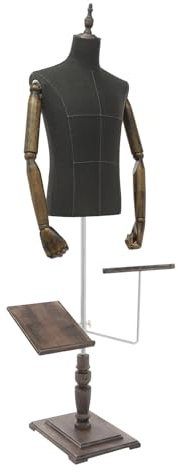 Schneiderpuppe | Schaufensterpuppe |Herren-Schneiderpuppe | Höhenverstellbar (1,35-1,80 m) | Abnehmbare Arme & 180°-Schuhablage | Stabile Basis | Ideal für Boutiquen & Läden