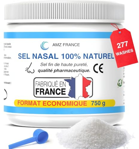 Sel Nasal 750g, 100% Naturel, Qualité Pharmaceutique, Fabriqué en FRANCE