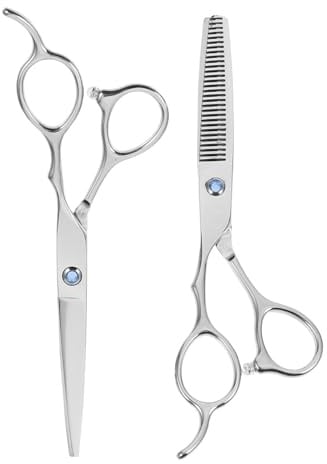 2 Stück Friseurschere aus Edelstahl für Linkshänder, Silber