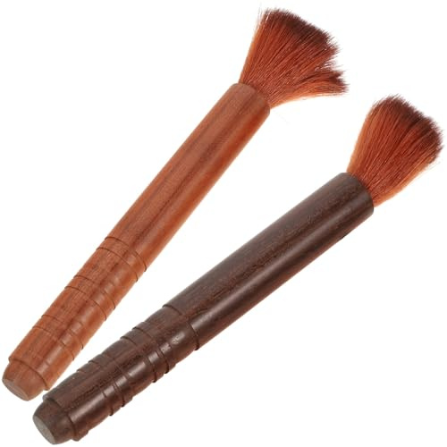 HEMOTON Erhu Reinigungsset 2 Stück Weiche Wollborsten Langlebig Tragbar Staubpinsel für Streichinstrumente Erhu und Geige Reinigung Zufällige Farbe
