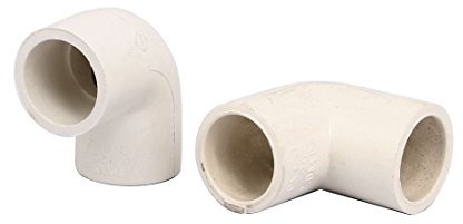 sourcing map 2 Stücke Wasserleitung Armatur Beschlag Rohrverbinder PVC-U 90 Grad Winkel 20mm