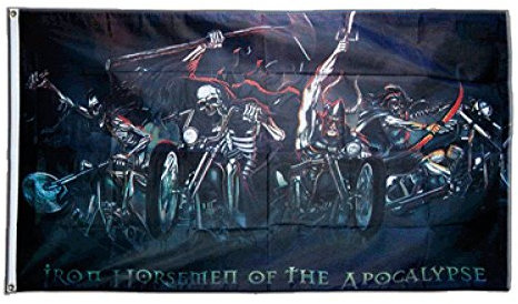 Flaggenfritze Fahne/Flagge Biker Totenkopf + gratis Sticker