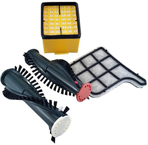 daniclean 2 Filter + Bürsten/Rundbürste passend für Vorwerk Staubsauger Kobold 135 136