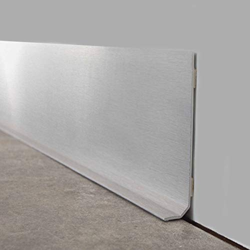 99 DECO Lot de 10 plinthes adhésives en PVC - Alu Brossé