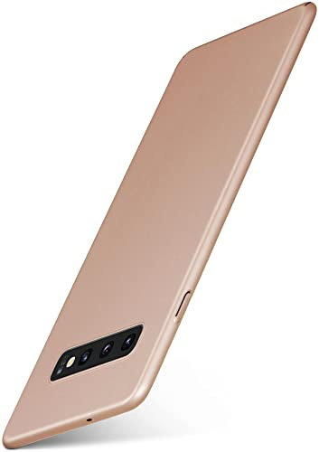 moex für Samsung Galaxy S10 Hülle Ultra Dünn, Schutzhülle mit erhöhtem Kameraschutz, Slim Cover Hardcase Backcover, Dünnste Handyhülle Minimalistisch Alpha Case, Matt Gold
