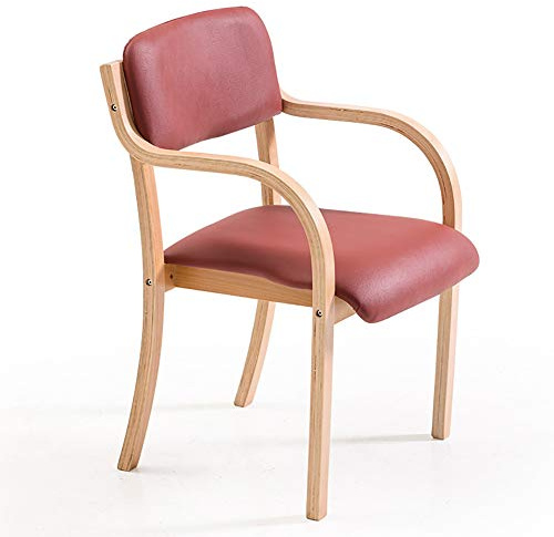 LYHD Esszimmerstuhl im nordischen Stil, Esszimmerstuhl aus massivem Holz, moderner minimalistischer Einzelarbeitsstuhl, mit Armlehnen Sessel mit offener Rückenlehne Ergonomisch