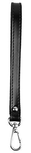 YiZYiF Handschlaufe Leder Handgelenkschlaufe Strap Armbänder Portmonee Ersatz Schlaufen Tragegurt für Handtasche Gebörse Geldbeutel Schwarz&Silber One Size