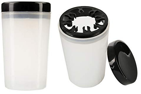 2 Pieces Nail Art Brush Cleaner Cup Nail Art Tip Brushes Holder Remover Cup UV Gel Pen Polish Remover Cleanser Cup Immersion Brush Cleaner Pot Multiple Size Slots, Black Lid
