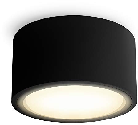 SSC-LUXon CELI-X LED Aufbau Deckenleuchte matt schwarz - flach & rund - inkl. tauschbarem LED GX53 mit 5W in warmweiß