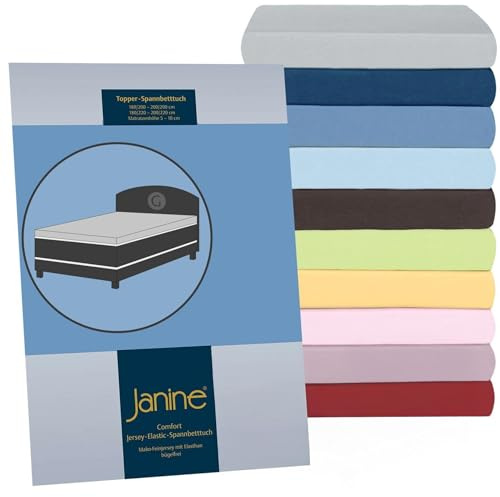 Janine Design Topper Comfort Jersey Spannbetttuch Vulkan, 90x190 cm - 100x220 cm