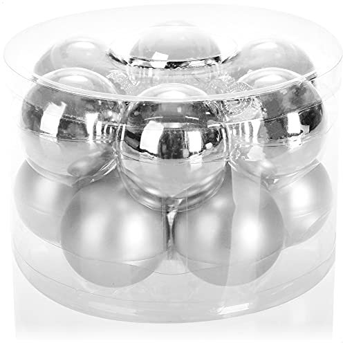com-four® 12x Weihnachtskugel - Christbaumkugeln aus Glas für Weihnachten - Baumschmuck für den Christbaum - Christbaumschmuck - Glaskugeln
