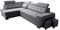 Robin Grand Ecksofa mit Schlaffunktion Bettkasten Kopfstützen Relaxfunktion 2 Hocker Sofa L-Form Schlafsofa Freistehende Eckcouch Schlafcouch Wohnzimmermöbel Wohnlandschaft Links Anthracite