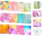 LUCKIGUCK Infusible Transfer Ink Sheets 12pcs Bundle Aquarell Wolken Muster Vorgedrucktes gefärbtes Sublimationspapier 12X 12 Eisen auf T-Shirt und Tasse
