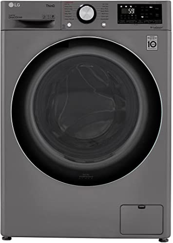 LG WM3555HVA 2.4 Cu. Ft. Smart Wi‑Fi Enabled Front-Load All-in-One Washer/Dryer Combo – Compact, Energy-Efficient Laundry Solution, White