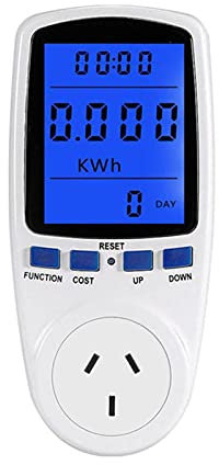 Plug in Energy Power Meter - Electricity Usage Control Power Watt Voltage Amps Meter Measuring Socket with Upgraded Brighter Digital LCD Display Overload Protection for Energy Saving UK/EU/US/AU Plug