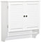 kleankin Armario Baño de Pared con 2 Puertas de Persiana Estante Interior y Barra de Toallero Mueble Auxiliar Suspendido Moderno Multiusos para Cocina 60x23x60 cm Blanco