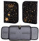 ASTRA Case Pencil Case Pencil Case Empty Golden Stars Pencil Case for School Large Pencil Case Golden Zip, black, Pencil case