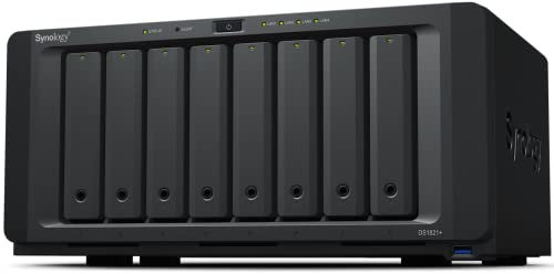 Synology DS1821+ 64TB 8 Bay Desktop NAS Solution, installed with 8 x 8TB Western Digital Red Plus Drives