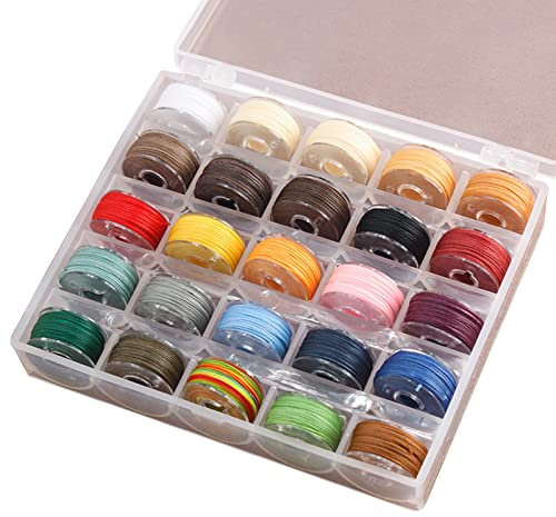 DY.2ten 25 Rolls Beading Cord, Waxed Cord, Waxed Threads Assorted Colors, 25 Colors Waxed Polyester String for DIY Jewellery Bracelets, Anklet, Beading, Necklaces Making and Leather Sewing