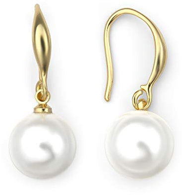 Heideman Ohrringe Nepta Damen - aus hochwertigem Edelstahl - silber gold rosegold farbend poliert - Ohrhänger mit Perle für Frauen - Perle 10mm Durchmesser