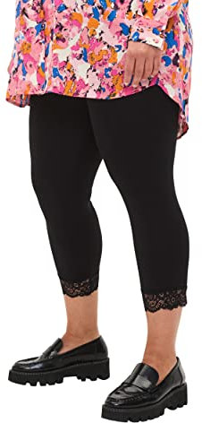 Zizzi Damen Große Größen 3/4 Leggings Spitze Viskose Gr Gr L Black