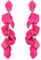 EVER FAITH Long Petal Earrings for Women Girls, Acrylic Hot Pink Rose Floral Flower Statement Dangle Earring Summer Holiday Jewellery