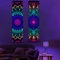 Uspring 2 Stück Schwarzlicht-Bohemian-Wandteppich, UV-reaktiver Mandala-Wandteppich, bunter vertikaler Wandteppich für Schlafzimmer (Schwarzlicht1+Blacklight2, 32.5x130 cm)