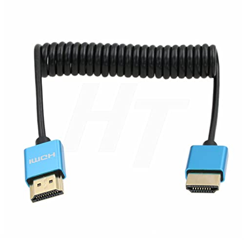 HangTon Cable HDMI 8K 4K 60p fino enrollado para ZCAM Sony A7IV Canon Nikon Blackmagic Camera ATOMOS Shinobi Ninja V Portkeys BM5 FEELWORLD Monitor Tipo A HDMI 2.1
