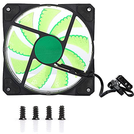 SYH&AQYE 120 mm PC Lüfter, Bunter LED Streamer RGB Gehäuselüfter, 1200 U/min, 19 DB Lärm, Computerkühler für Desktop(Grün)