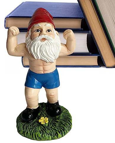 Rianpesn Nain Jardin,Sculpture d'haltère d'entraînement Amusant | Décoration Figurine avec des Expressions Vives pour Les Jardins, Les Cou, Les pelouses, Les Chambres