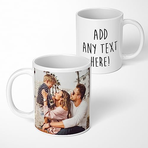 Personalised Photo Mug | Picture Mug, Add a Message | Photo Collage Mug | Photo Gifts, Photo Upload Gift | Personalised Gift, Custom Photo Present (1 Photo + A Message)