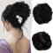 RUWISS Krallen Clip Messy Bun Haarteil Echthaar Wellig Lockig Chigno Haardutt Haarverlängerung Hochsteckfrisur Clip in Claw Pferdeschwanz Haarteile Haar Scrunchies für Damen（Aus Schwarz）