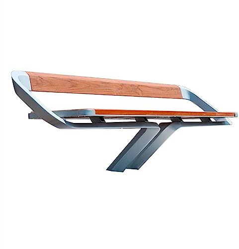 Gartenbank Sitzbank Moderne Outdoor-Bankstühle, Outdoor-Parksitze mit Rückenlehne, Terrassen-Gartenhof-Casual-Bank mit entworfenem Stahlrahmen und Beinen, Braun Parkbank Terrassenbank ( Color : 120x45