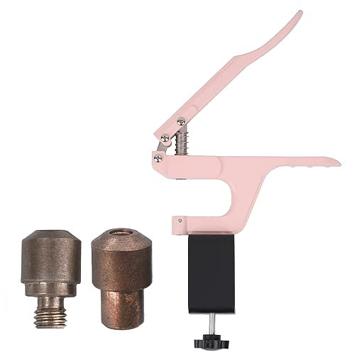 WedDecor Outil de fixation de rivets tubulaires à double capuchon de 8 mm et pince ZYT rose avec pince d'établi, artisanat du cuir, sacs à main, ceintures, vêtements de remplacement et réparation de