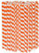 Pailles en papier longues à rayures blanches orange 26 x 0,6 cm – pour boissons, fêtes, tasses hautes, 100 unités, 100% biodégradables