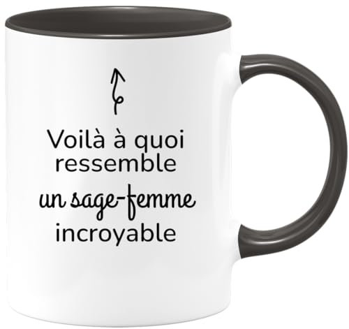 quotedazur - Mug Voilà à Quoi Ressemble Un Sage-femme Incroyable - Noir/Céramique