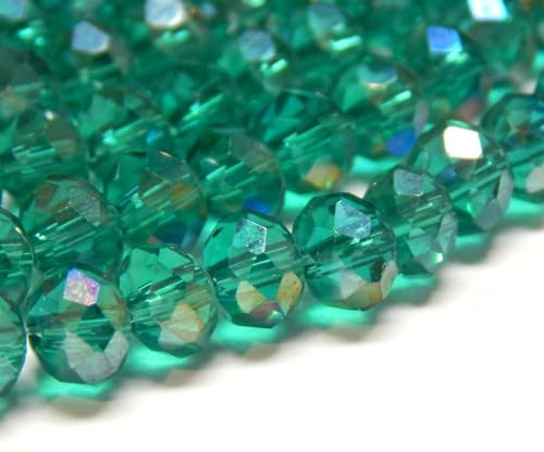Perlin 120 perlas de cristal checas de Bohemia de 4 mm, perlas checas de cristal de circonita tallada, 1 hebra (esmeralda AB)