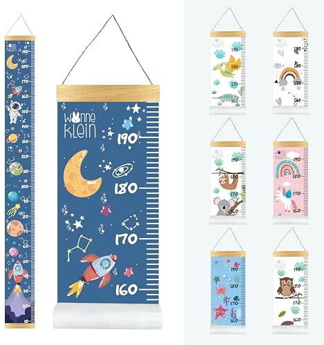 wonneklein Weltraum Kinder Messlatte I Größenmesser I Dekoration Kinderzimmer I aufrollbar I mit extra Box