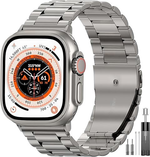 Kompatibel mit Apple Watch Armband 49mm 46mm 45mm 44mm 42mm 41mm 40mm 38mm, Männer und Frauen Business Edelstahl Metall Uhren Armband für iWatch Armband Ultra/Ultra 2, SE, Serie 10 9 8 7 6 5 4 3 2 1