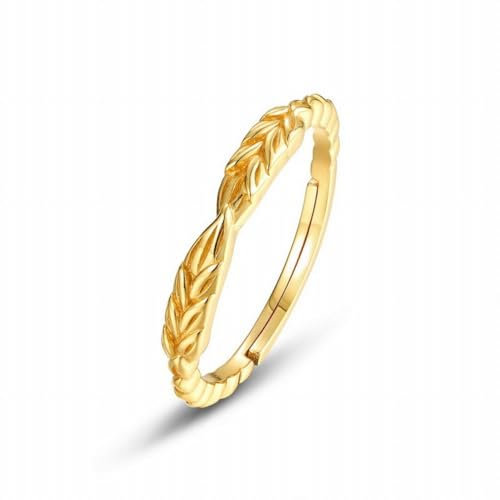 ZYNSAE Olive Zweig Ring S925 Rein Silber Überzogene GoldenRing Öffnung