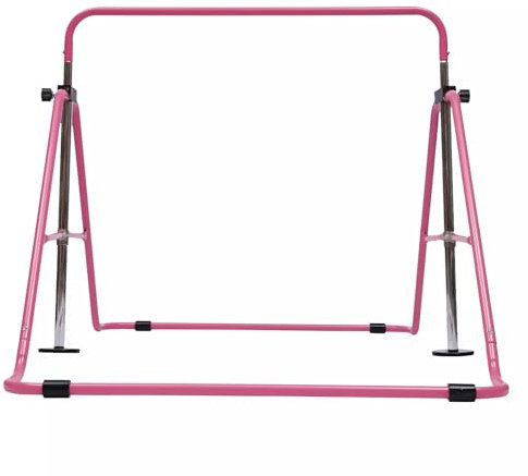 Gymnastik Reck Stufenbarren Klimmzugstange Turnen Sport Stable Stange Horizontale Garten TurngeräT TrainingsgeräTe HöHenverstellbar Turnreck HöHenverstellbare Turnstangen Reckstange Training (Rosa)