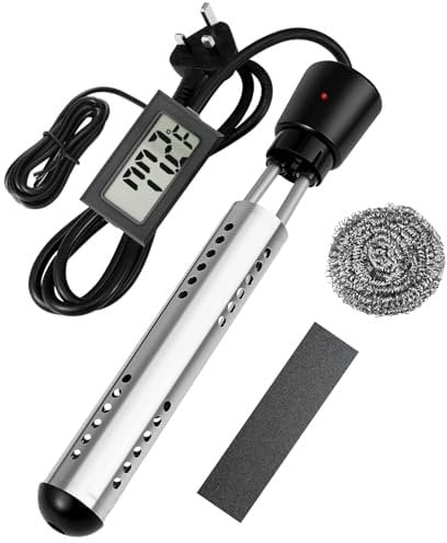 MANJIEVER 2000w Immersion Water Heater, Stainless Steel Submersible Electric Water Heater, Portable Thermostatic Electric Immersion Water Heater With Thermometer For Bath/Bucket/Basin Heater Element