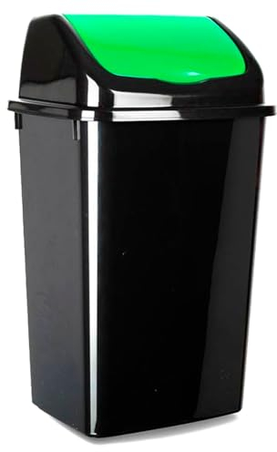 Acan Tradineur - Cubo de basura con tapa basculante para reciclaje - Fabricado en plástico - Capacidad: 50 Litros - Reciclaje para Vidrio - 68,5 x 40 x 35 cm