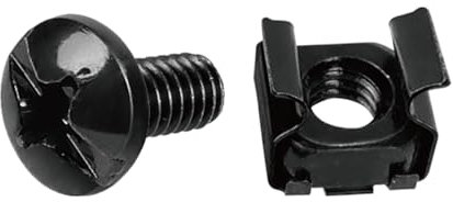 Tecmojo Rack Mount Screws - M6 Cage Nuts and Screws 1/2inch, Made to Use with Network Racks, Enclosures and Cabinets (50 Pack)