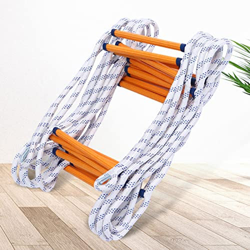 Fire Escape Ladder, Fire Escape Ladder Portable Safety Ladder Emergency Escape Ladder with Anti-Slip Rungs, Emergency Fire Escape Ladder Flame Resistant Safety Rope Ladder with Hooks,18M/59.