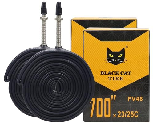 2 Pcs 700x23C/25C 700x28C/32C Fahrradschlauch, 48mm FV Presta Valve, 700C Fahrradschlauch for Road Bike/City Bike (700x23C/25C 2pc)