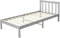 Panana Single Bed, 3ft Bed Frame, Solid Pine Wooden 190 x 90 cm, with Headboard, Low Foot End, Bedroom Furniture (Grey, 3ft Single)