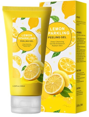 KOAHDE Zitronen Gesicht Reinigung Peeling,Natürliches Zitrone Peeling Gel,Zitronen Brightening Exfoliating Peeling Gel,Peeling-Gel für das Gesicht,Exfoliating Gel,Gesicht Reinigung Peeling Gel