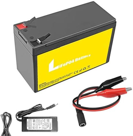 WILLQ 12V Deep Cycle LiFePO4 Battery with BMS 12 Volts 7Ah 8Ah 12Ah Rechargeable Lithium Battery for Golf Cart/Solar Lighting Spare Battery Pack with Charger,12V7Ah